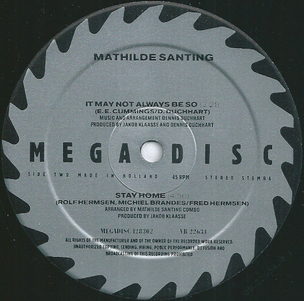 Mathilde Santing Combo : Hand In Hand (12", Maxi)