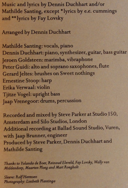 Mathilde Santing, Dennis Duchhart : Water Under The Bridge (LP, MiniAlbum)