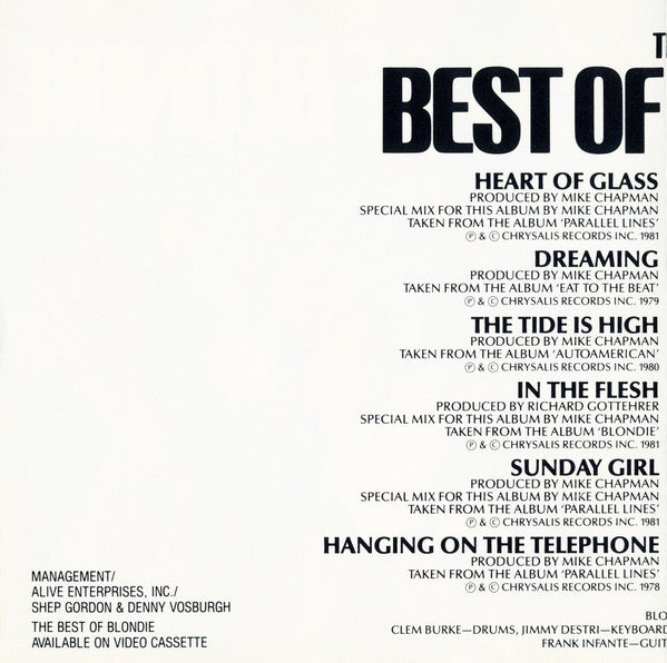 Blondie : The Best Of Blondie (CD, Comp, RE)