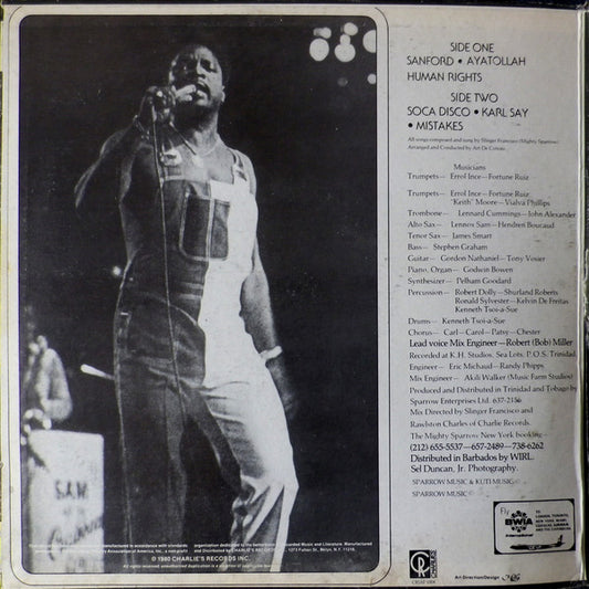 Mighty Sparrow : Sanford Soca Disco Human Rights (LP, Gat)