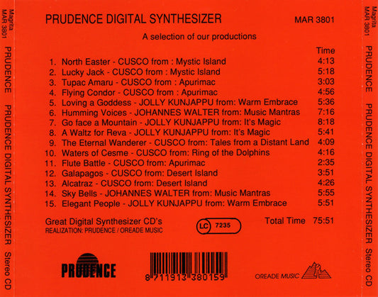 Cusco / Jolly Kunjappu / Johannes Walter : Prudence Digital Synthesizer (CD, Comp)