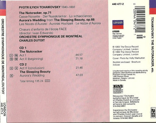 Pyotr Ilyich Tchaikovsky, Charles Dutoit · Orchestre Symphonique De Montréal : The Nutcracker · Aurora's Wedding (2xCD)