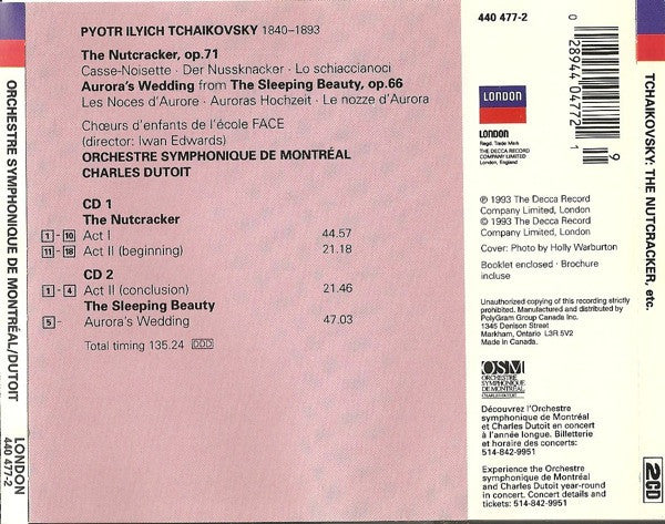 Pyotr Ilyich Tchaikovsky, Charles Dutoit · Orchestre Symphonique De Montréal : The Nutcracker · Aurora's Wedding (2xCD)