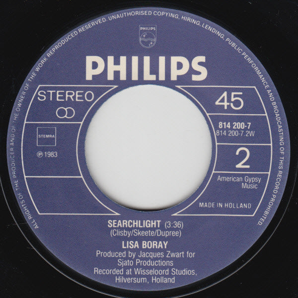 Lisa Boray : I'm Falling Out Of Love (7", Single)