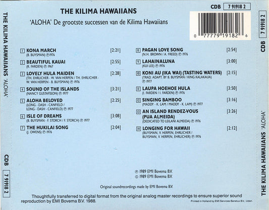 De Kilima Hawaiians : Aloha: De Grootste Successen Van De Kilima Hawaiians (CD, Comp)