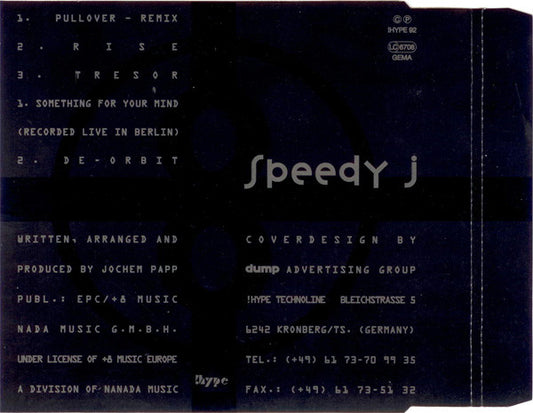 Speedy J : Pullover - Remix (CD, Maxi)