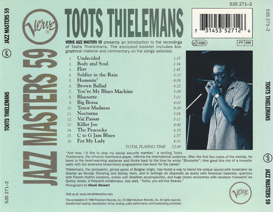 Toots Thielemans : Verve Jazz Masters 59 (CD, Comp, RE)