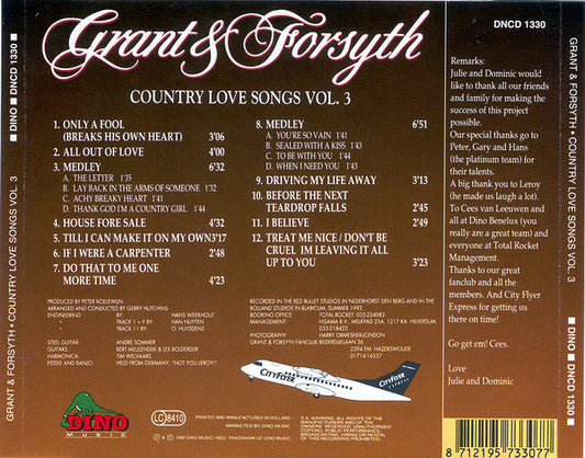 Grant & Forsyth : Country Love Songs Vol. 3 (CD, Album)