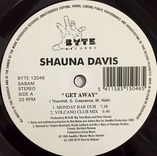 Shauna Davis : Get Away (12")