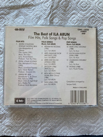 Ila Arun : The Best Of Ila Arun (Film Hits, Folk Songs & Pop Songs) (CD, Comp)