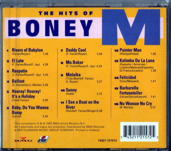 Boney M. : The Hits Of Boney M (CD, Album, Comp)