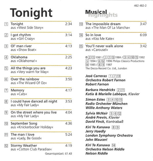 Various : Tonight (CD, Comp)