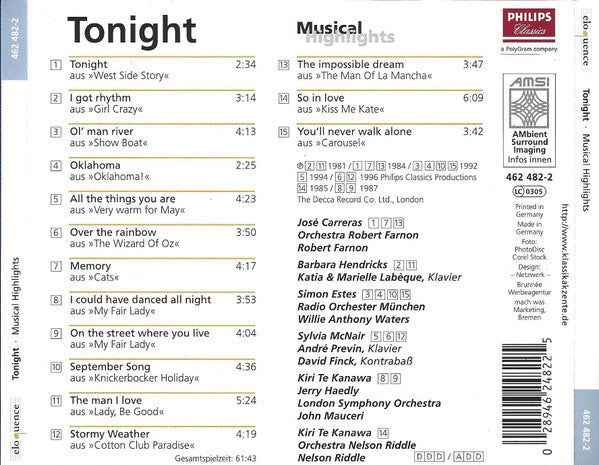 Various : Tonight (CD, Comp)