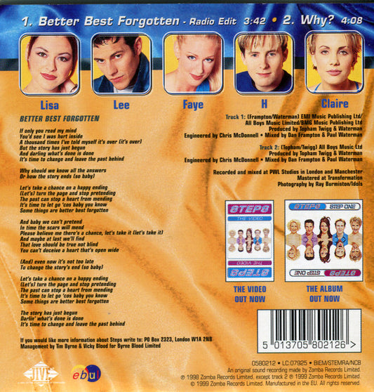 Steps : Better Best Forgotten (CD, Single, Car)