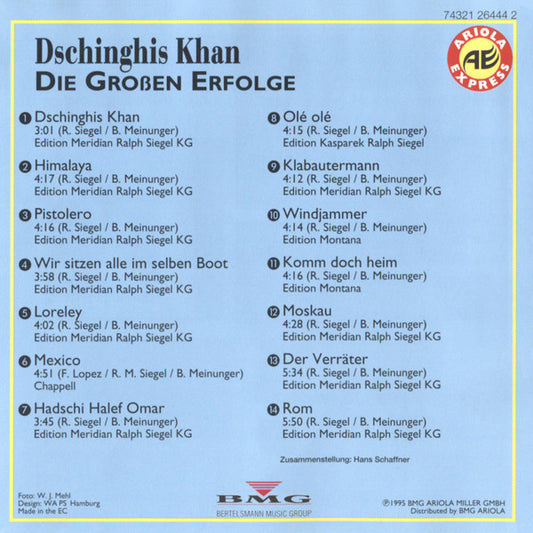 Dschinghis Khan : Die Großen Erfolge (CD, Comp)