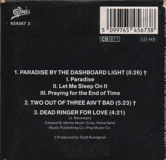 Meat Loaf : Paradise By The Dashboard Light / Two Out Of Three Ain't Bad / Dead Ringer For Love (CD, Mini, Maxi)