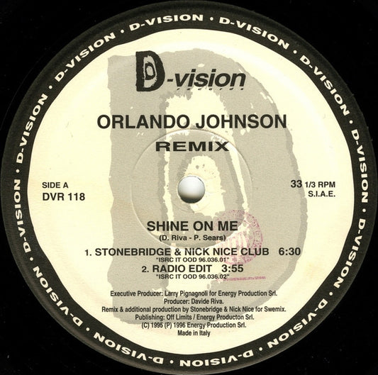 Orlando Johnson : Shine On Me (The Remixes) (12", Ltd)