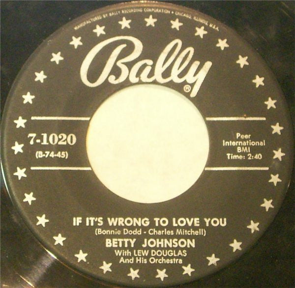 Betty Johnson : I Dreamed (7", Ind)