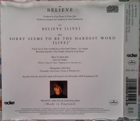 Elton John : Believe (CD, Maxi)