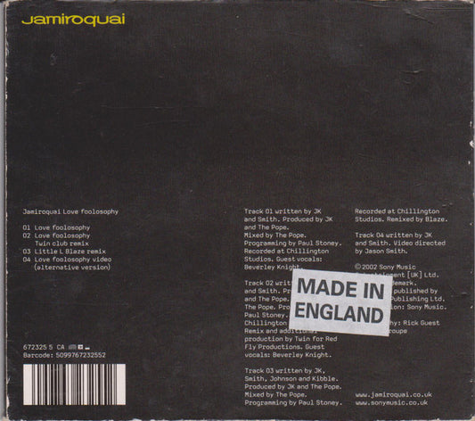 Jamiroquai : Love Foolosophy (CD, Single, Enh)