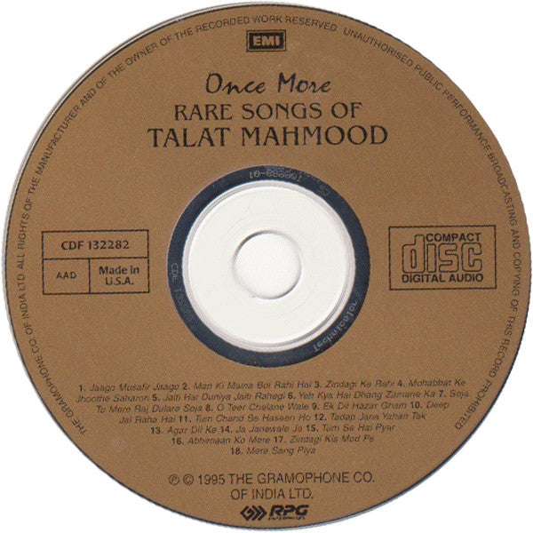 Talat Mahmood : Once More - Rare Songs Of Talat Mahmood (CD, Comp)