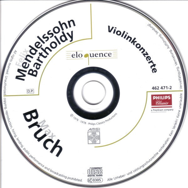Felix Mendelssohn-Bartholdy / Max Bruch - Salvatore Accardo • London Philharmonic Orchestra • Gewandhausorchester Leipzig • Kurt Masur • Charles Dutoit : Violinkonzerte (CD, Comp)