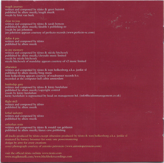 DJ Tiësto : In My Memory (CD, Album)