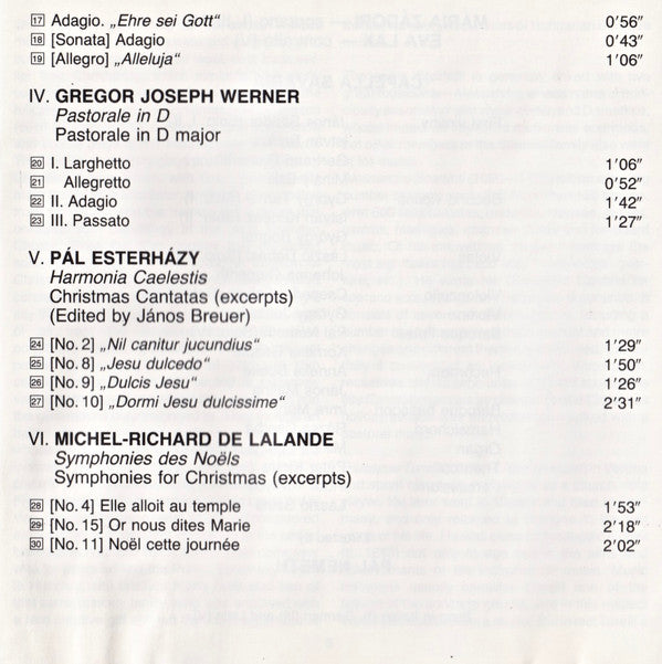 Alessandro Scarlatti, Giuseppe Torelli, Pál Esterházy, Michel Richard Delalande, Mária Zádori, Capella Savaria, Pál Németh : Baroque Christmas - Concertos & Cantatas (CD)