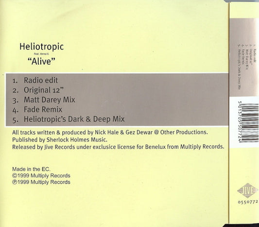 Heliotropic Feat. Verna V : Alive (CD, Maxi)