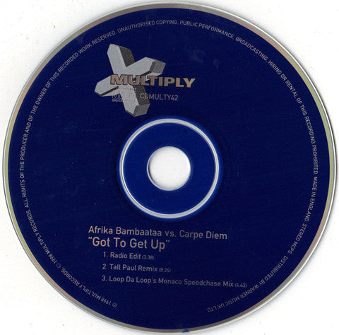 Afrika Bambaataa Vs. Carpe Diem : Got To Get Up (CD, Single)