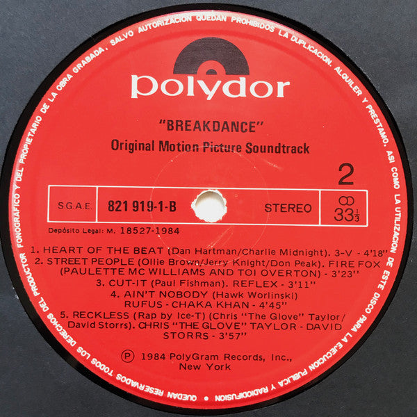 Various : Breakdance - Original Motion Picture Soundtrack (LP, Comp)