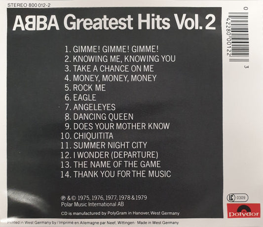 ABBA : Greatest Hits Vol. 2 (CD, Comp, RE)