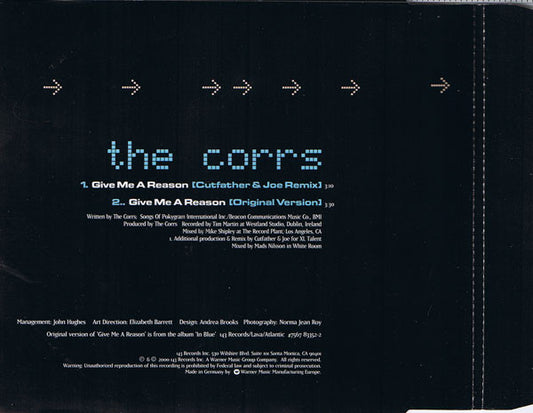 The Corrs : Give Me A Reason (CD, Single, Promo)