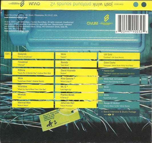 Josh Wink : Profound Sounds Vol. 2 (CD, Comp, Mixed + CD, Comp, Enh)