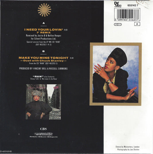 Alyson Williams : I Need Your Lovin' (7", Single)