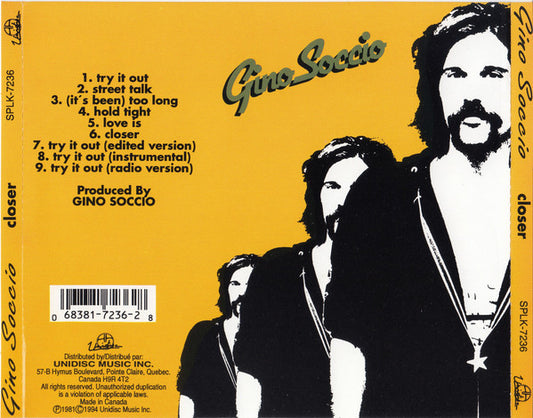 Gino Soccio : Closer (CD, Album, RE)