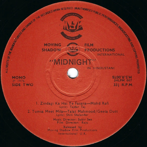 Subir Sen : Midnight (LP, Mono, RE)