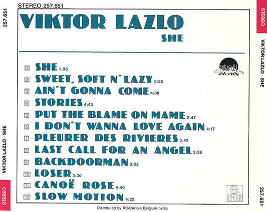 Viktor Lazlo : She (CD, Album)