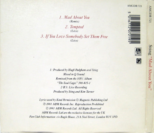 Sting : Mad About You (CD, Single, Ltd, Num)