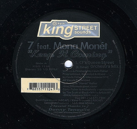 7 Featuring Mona Monet : Keep It Coming (12")