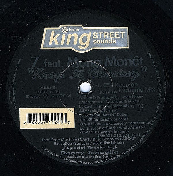 7 Featuring Mona Monet : Keep It Coming (12")