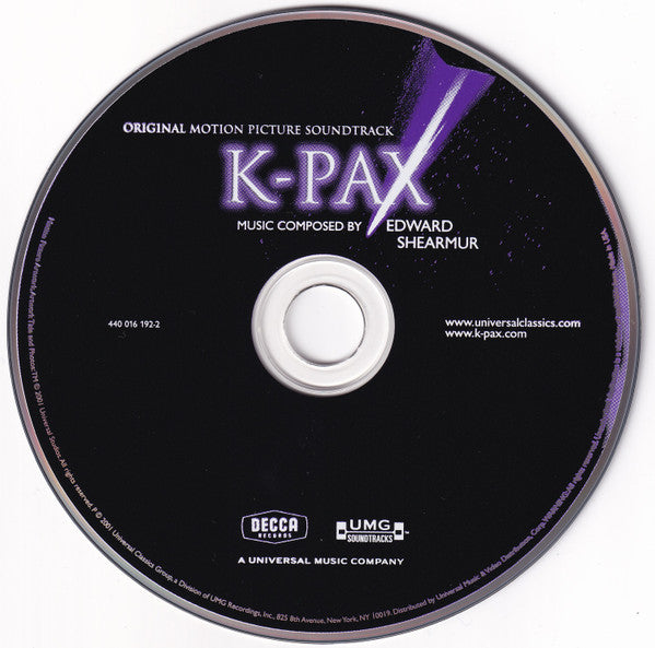 Edward Shearmur : K-Pax (Original Motion Picture Soundtrack) (CD, Album, RP)