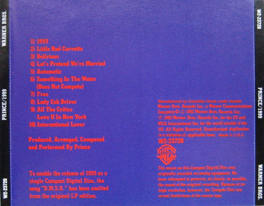 Prince : 1999 (CD, Album, Club, RE)