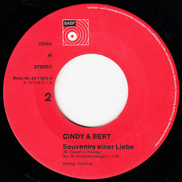 Cindy & Bert : Immer Wieder Sonntags / Souvenirs Einer Liebe (7", Single)