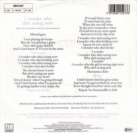 The Temptations : I Wonder Who She's Seeing Now (7", Single)