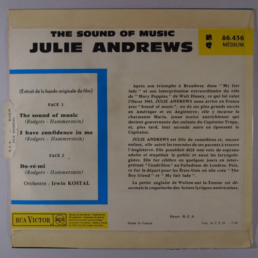 Julie Andrews : The Sound Of Music (7", EP, Mono)