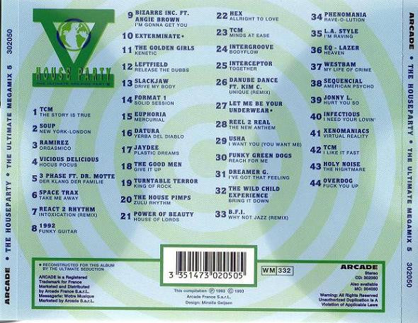 Various : House Party V - The Ultimate Megamix Part V (CD, Mixed)
