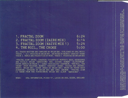 Brian Eno : Fractal Zoom (CD, Single)