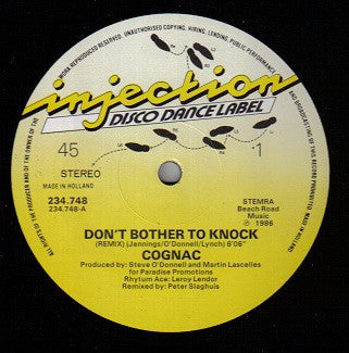 Cognac : Don't Bother To Knock (Remix) (12", Maxi)