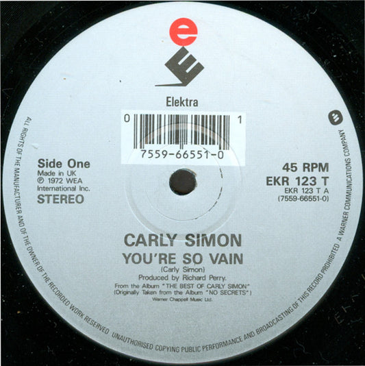 Carly Simon : You're So Vain (12")